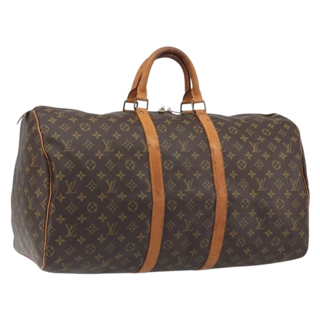 Louis Vuitton M41424 Keepall 55 Monogram Canvas Boston Bag: Louis Vuitton M41424 Keepall 55 Monogram Canvas Boston Bag Louis Vuitton Keepall 55 Boston bag in Monogram canvas, model M41424, made in France. This pre-owned bag is sold as the bag only; box and dus