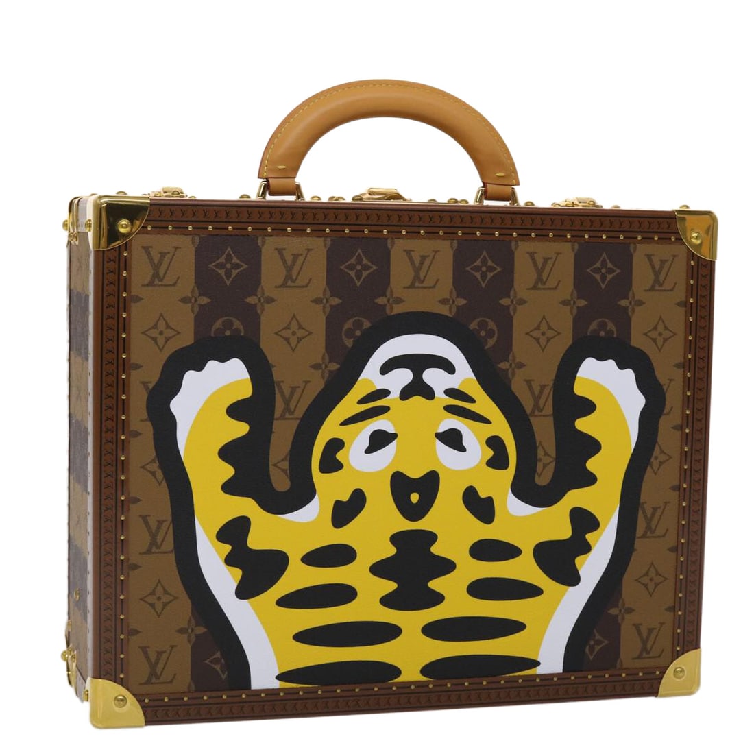 Louis Vuitton M20464 Cotteville 40 Monogram Stripe Trunk: Louis Vuitton M20464 Cotteville 40 Monogram Stripe Trunk This Louis Vuitton Monogram Stripe Cotteville 40 trunk is crafted in PVC leather and made in France. It features a monogram colorway, a trunk s