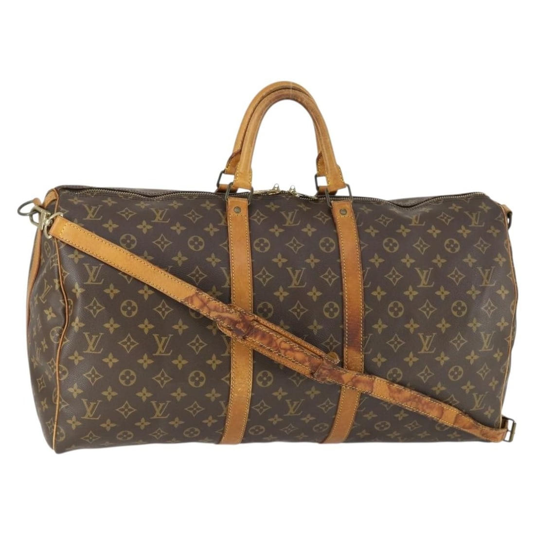 Louis Vuitton M41414 Keepall Bandouliere 55 Monogram Boston Bag: Louis Vuitton M41414 Keepall Bandouliere 55 Monogram Boston Bag Louis Vuitton Keepall Bandouliere 55 Boston bag in Monogram canvas with a detachable shoulder strap. Made in France, this travel bag sho