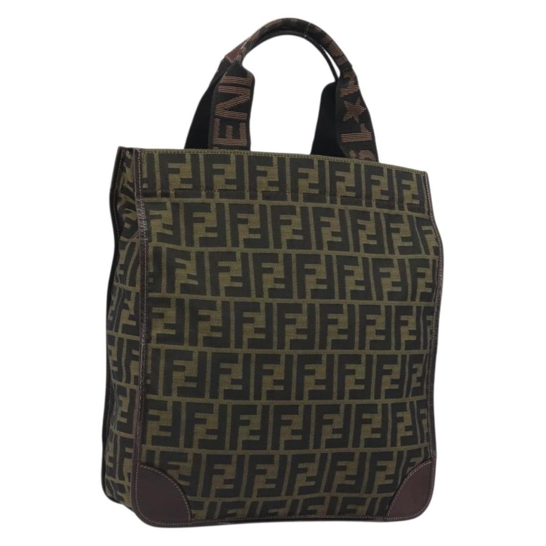 FENDI Zucca Canvas Handbag Brown Black Italy: FENDI Zucca Canvas Handbag Brown Black Italy Authentic FENDI handbag in brown and black Zucca canvas, made in Italy. This women's bag is offered without the original box or dust bag; only the item sho
