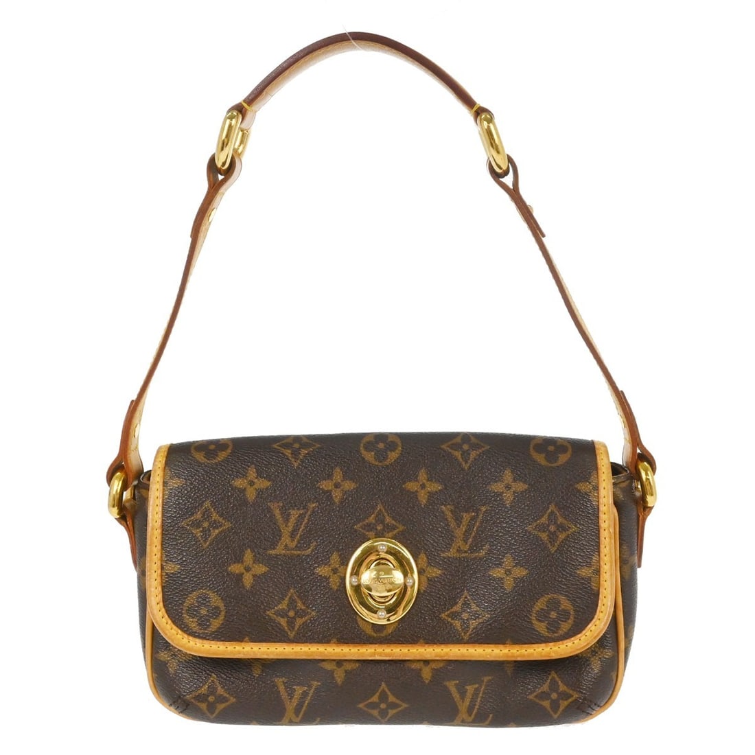 Louis Vuitton Tikal PM Monogram Top Handle Bag M40078: Louis Vuitton Tikal PM Monogram Top Handle Bag M40078 Louis Vuitton Tikal PM handbag in brown Monogram canvas with leather trim and a top handle. This small handbag features a turn-lock closure, logo 