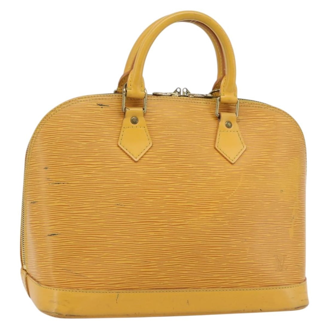 Louis Vuitton Alma M52149 Yellow Epi Leather Handbag: Louis Vuitton Alma M52149 Yellow Epi Leather Handbag Louis Vuitton Alma handbag in yellow Epi leather. This women's handbag was made in France and includes only the bag shown; the item box and dust ba
