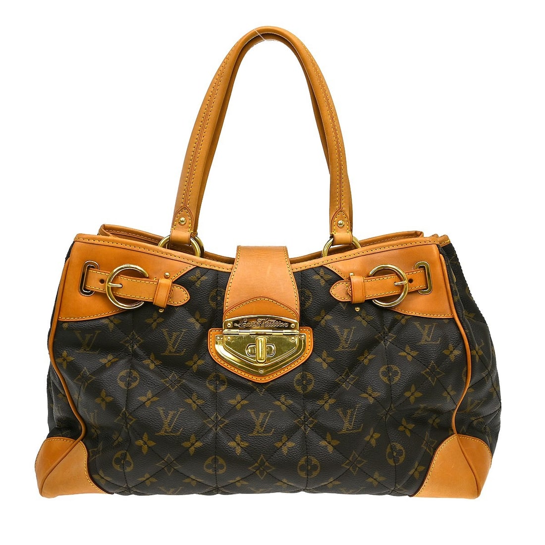 Louis Vuitton M41433 Monogram Etoile Shopper Large Tote: Louis Vuitton M41433 Monogram Etoile Shopper Large Tote Vintage Louis Vuitton Monogram Etoile Shopper tote bag in brown Monogram canvas and leather with double handles, beige lining, and logo accents.