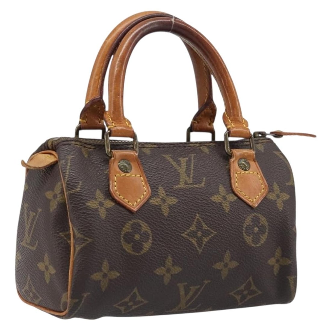 Louis Vuitton M41534 Mini Speedy Monogram Canvas Handbag: Louis Vuitton M41534 Mini Speedy Monogram Canvas Handbag Compact Louis Vuitton Mini Speedy handbag in Monogram canvas, made in France. This women's bag is heavily used and shows visible wear throughou