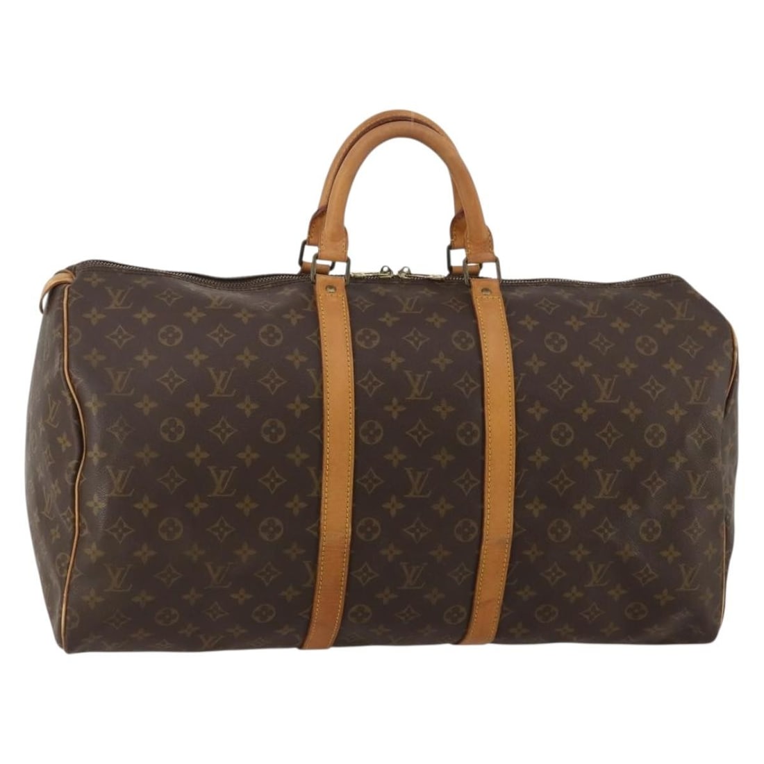 Louis Vuitton M41424 Keepall 55 Monogram Canvas Boston Bag: Louis Vuitton M41424 Keepall 55 Monogram Canvas Boston Bag Louis Vuitton Keepall 55 Boston bag in Monogram canvas, made in France. This women's travel bag includes only the item shown; the item box an