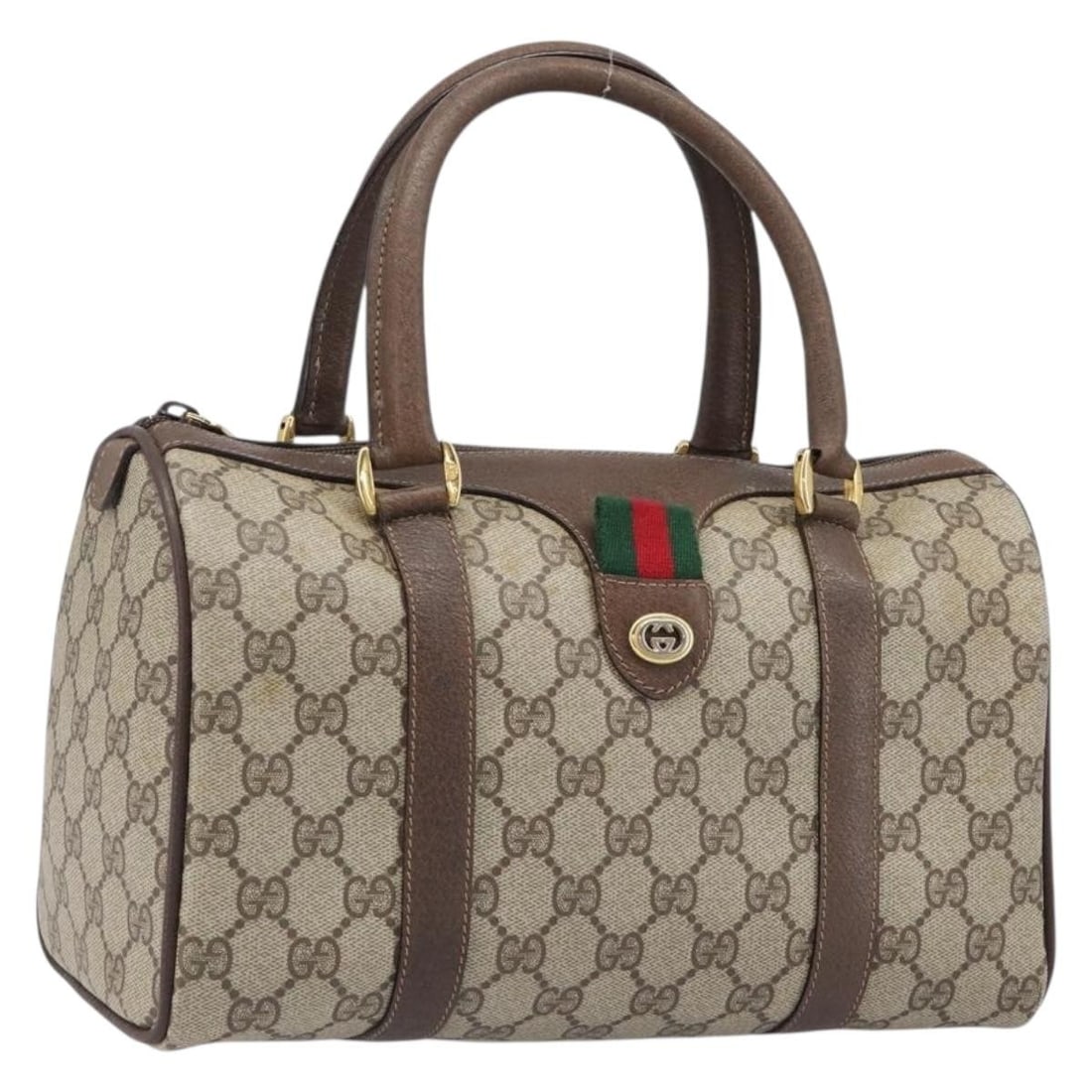 Gucci Sherry Line GG Supreme PVC Handbag Beige Gold 39 02 006 (1 of 18)