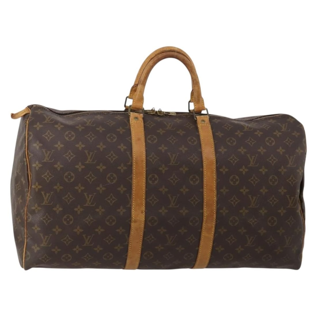 Louis Vuitton M41424 Keepall 55 Monogram Canvas Boston Bag: Louis Vuitton M41424 Keepall 55 Monogram Canvas Boston Bag Louis Vuitton Keepall 55 Boston bag in Monogram canvas, made in France. This travel bag is offered without the original box or dust bag and i