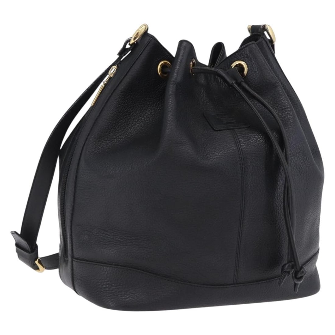 Burberrys Black Leather Shoulder Bag with Gold Tone Hardware: Burberrys Black Leather Shoulder Bag with Gold Tone Hardware Burberrys shoulder bag in black leather with gold tone accents. Made in Italy, this women's bag features an adjustable shoulder strap and a