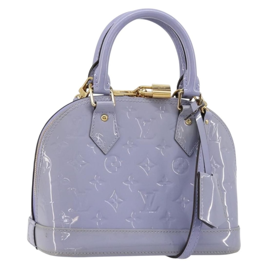 Louis Vuitton Alma BB 2way Hand Bag Monogram Vernis Purple M90103: Louis Vuitton Alma BB 2way Hand Bag Monogram Vernis Purple M90103 Louis Vuitton Monogram Vernis Alma BB 2-way handbag in Purple Lila patent leather. Made in France, this women's bag includes a padlock
