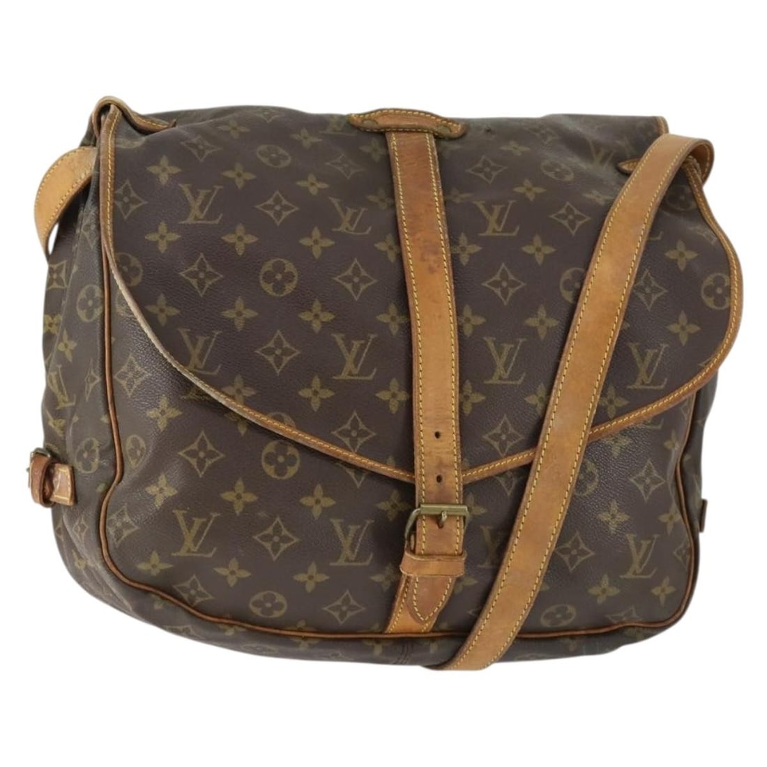 Louis Vuitton M42254 Saumur 35 Monogram Canvas Shoulder Bag: Louis Vuitton M42254 Saumur 35 Monogram Canvas Shoulder Bag Louis Vuitton Monogram Saumur 35 shoulder bag in Monogram canvas, made in France. This women's shoulder bag has an adjustable shoulder strap