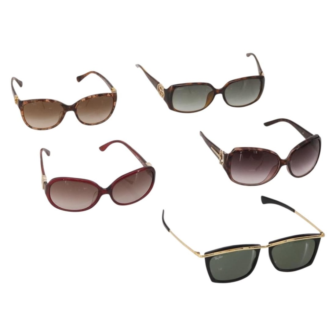 Set of 5 Womens Plastic Sunglasses Dolce and Gabbana with Case: Set of 5 Womens Plastic Sunglasses Dolce and Gabbana with Case Special set sale of women's sunglasses by DOLCE&GABBANA. Made in Italy from plastic, this set includes pieces in black, brown, and bordea