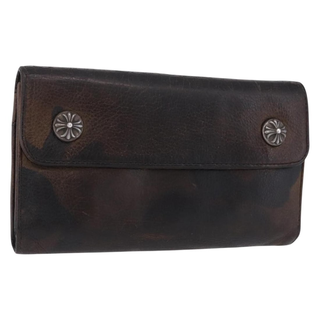 Chrome Hearts Wave Cross Ball green leather long wallet repainted (1 of 18)