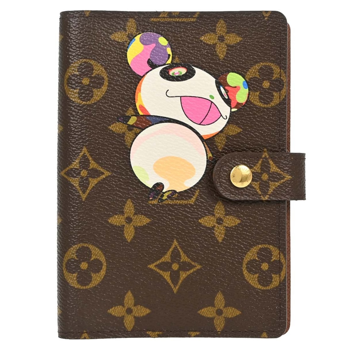 Louis Vuitton Agenda PM Monogram Panda Notebook Cover R20011: Louis Vuitton Agenda PM Monogram Panda Notebook Cover R20011 Louis Vuitton Monogram Panda Agenda PM notebook cover in brown Monogram canvas and leather. This women's cover features a compact design wi