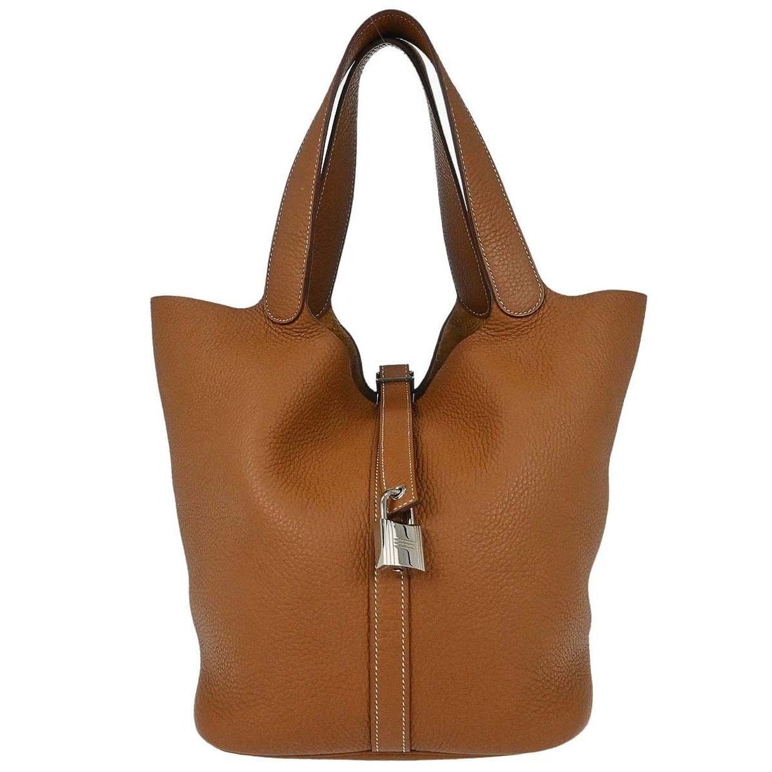 Hermes Picotin GM Taurillon Clemence Leather Handbag Gold France (1 of 15)