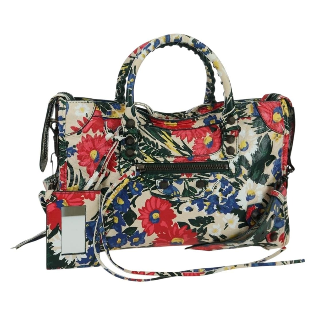 BALENCIAGA 173084 The City Floral Leather 2way Handbag Multicolor (1 of 18)