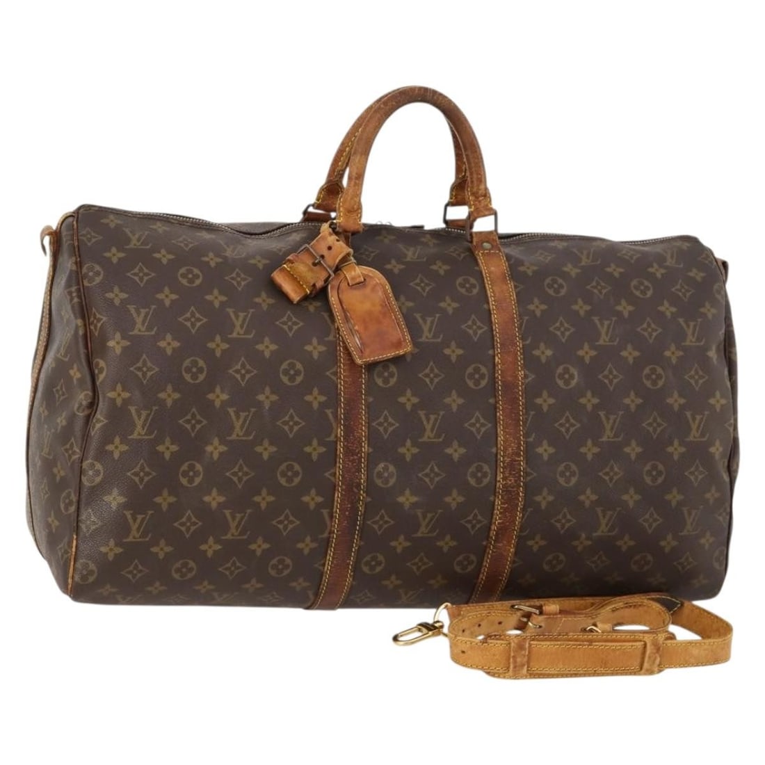 Louis Vuitton M41414 Keepall Bandouliere 55 Monogram Boston Bag: Louis Vuitton M41414 Keepall Bandouliere 55 Monogram Boston Bag Louis Vuitton Keepall Bandouliere 55 Boston bag in Monogram canvas, made in France. This women's travel bag includes a name tag, poignee
