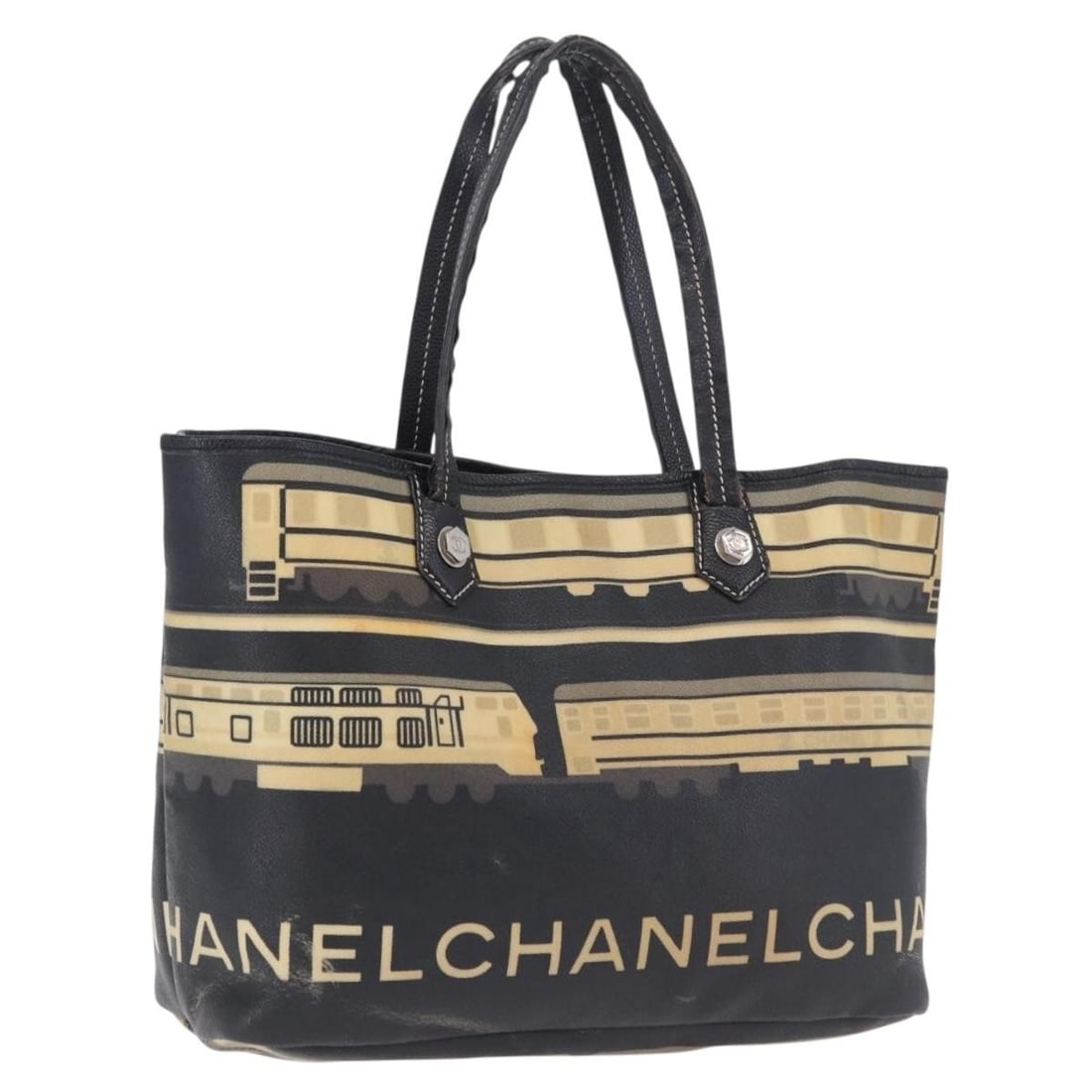 CHANEL Central Station PVC Leather Tote in Black with Silver CC (1 of 18)