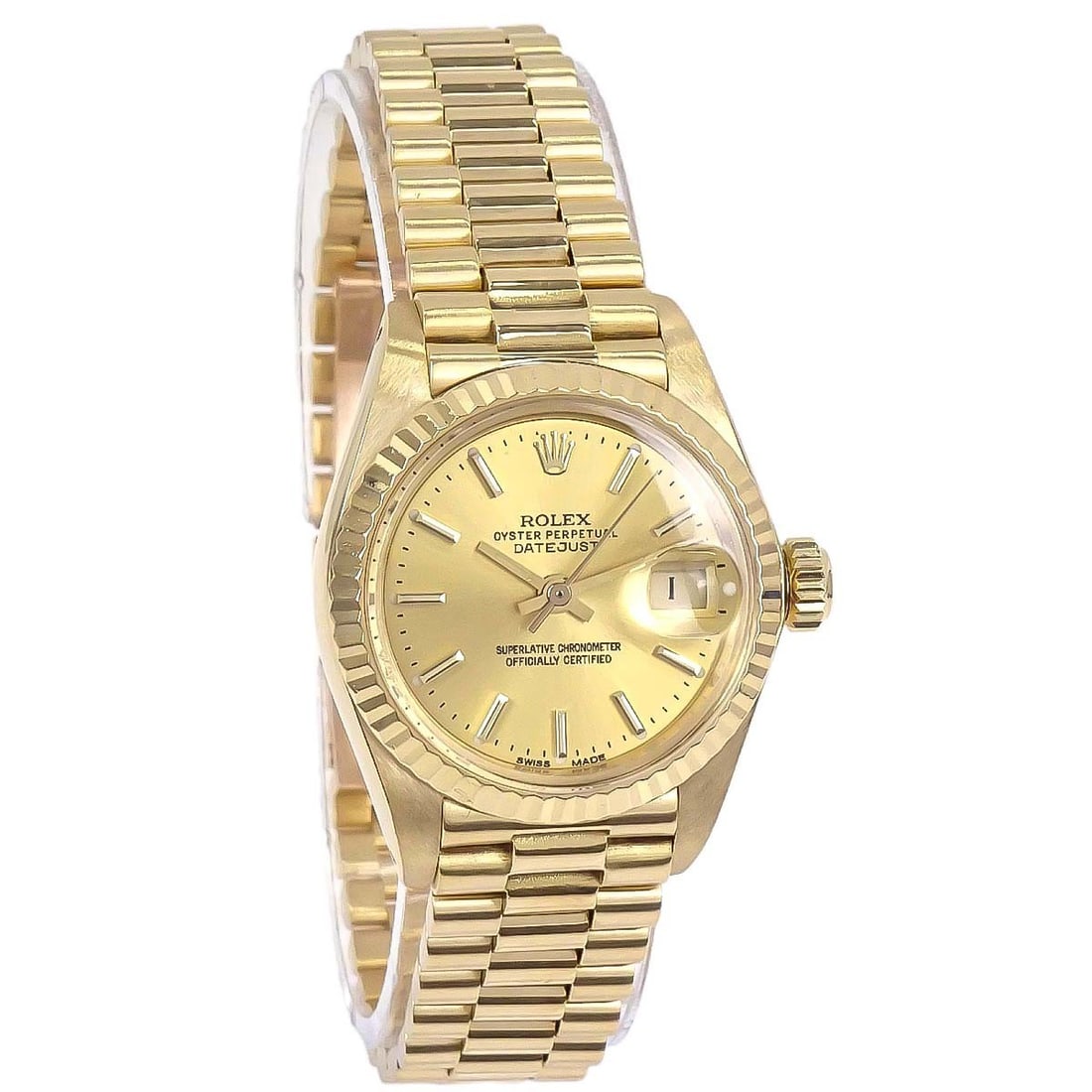 Rolex Oyster Perpetual Datejust 69178 26mm 18K Yellow Gold Wristwatch: Rolex Oyster Perpetual Datejust 69178 26mm 18K Yellow Gold Wristwatch Classic Rolex Oyster Perpetual Datejust reference 69178 women's wristwatch with a self-winding movement and analog display. This S