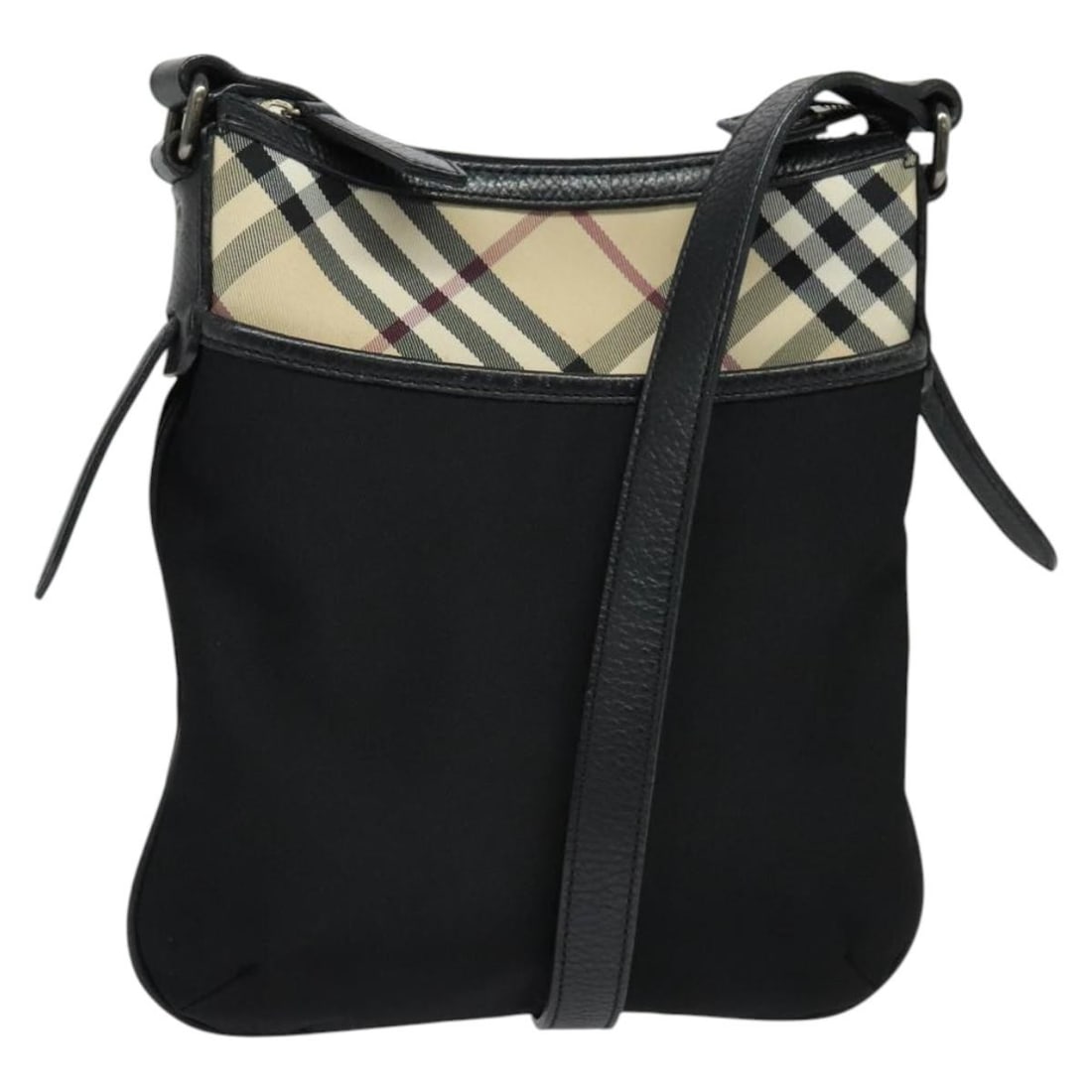 Burberry Nova Check Nylon Shoulder Bag Beige Silver Authentic BA4461 (1 of 18)
