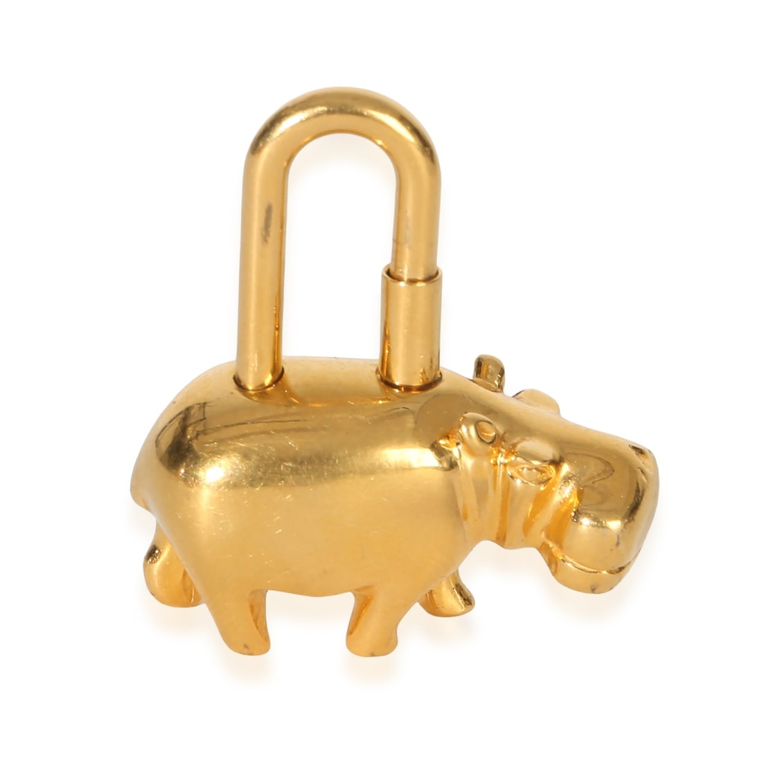Hermes Annee des Fleuves Hippo Cadena Lock Charm Gold Tone (1 of 4)