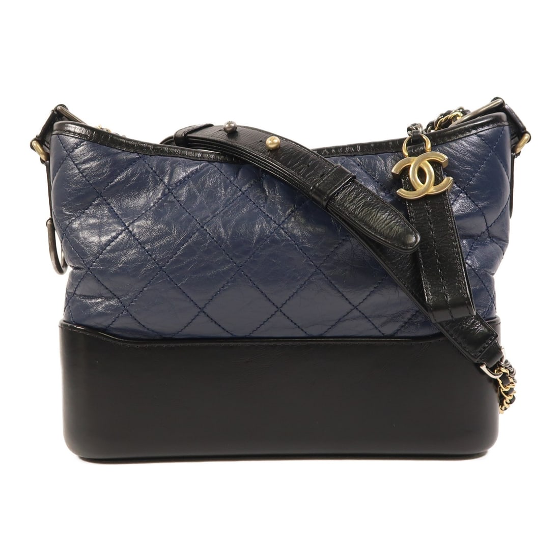 CHANEL Gabrielle AS1521 Medium Shoulder Bag Blue Calfskin CC (1 of 18)