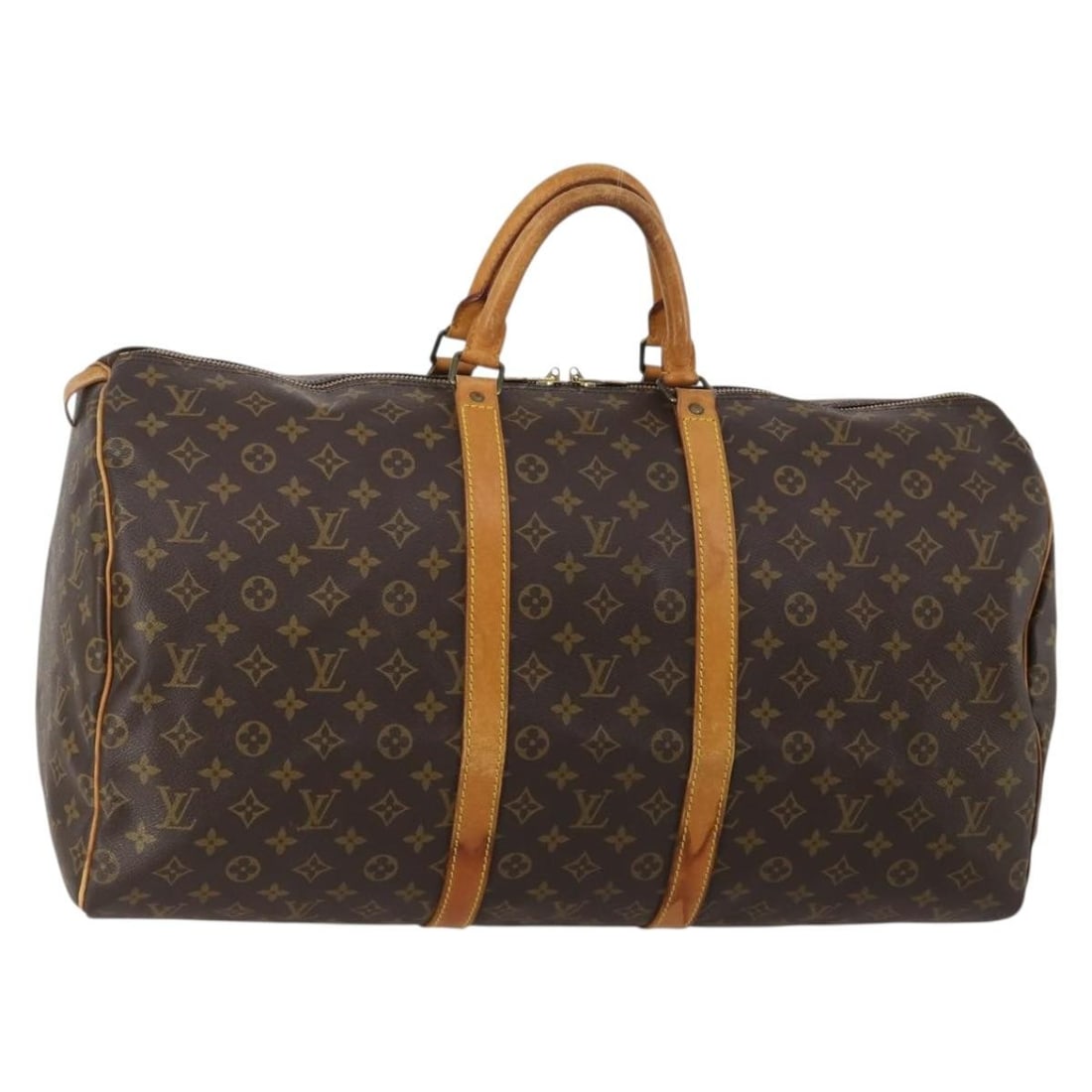 Louis Vuitton M41424 Keepall 55 Monogram Canvas Boston Bag: Louis Vuitton M41424 Keepall 55 Monogram Canvas Boston Bag Louis Vuitton Keepall 55 Boston bag in Monogram canvas, made in France. This travel bag comes as the bag only; no item box or dust bag is inc