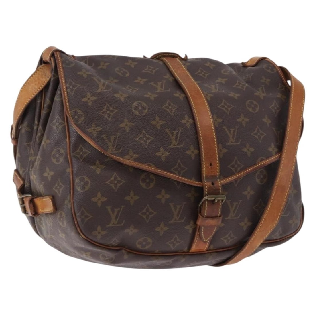 Louis Vuitton M42254 Saumur 35 Monogram Canvas Shoulder Bag: Louis Vuitton M42254 Saumur 35 Monogram Canvas Shoulder Bag Louis Vuitton Monogram Saumur 35 shoulder bag in Monogram canvas. This women's shoulder bag is made in France and includes only the bag show