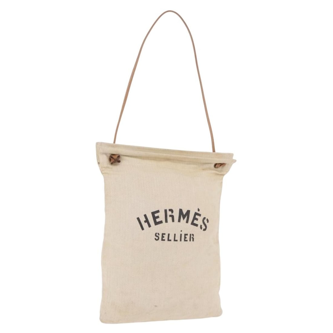 HERMES Arena MM Canvas Shoulder Bag Beige Gold Tone: HERMES Arena MM Canvas Shoulder Bag Beige Gold Tone Hermes Arena MM shoulder bag in beige canvas with gold-tone accents. Made in France, this women's shoulder bag shows heavy use, including rubbing an