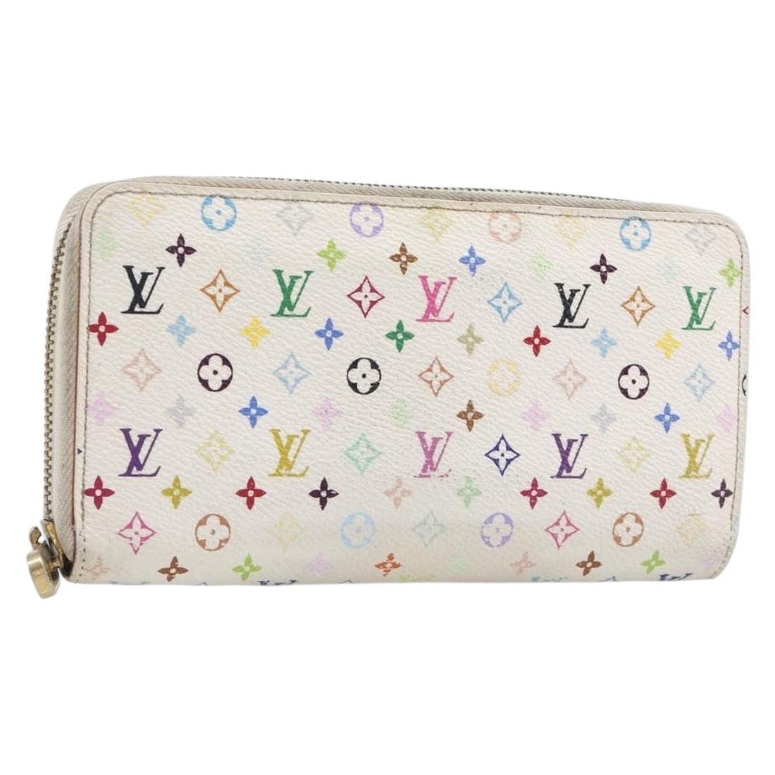 Louis Vuitton M60241 Monogram Multicolor Long Wallet White: Louis Vuitton M60241 Monogram Multicolor Long Wallet White Louis Vuitton Monogram Multicolor Zippy long wallet in white canvas, made in Spain. This women's wallet features the Monogram Multicolor desi