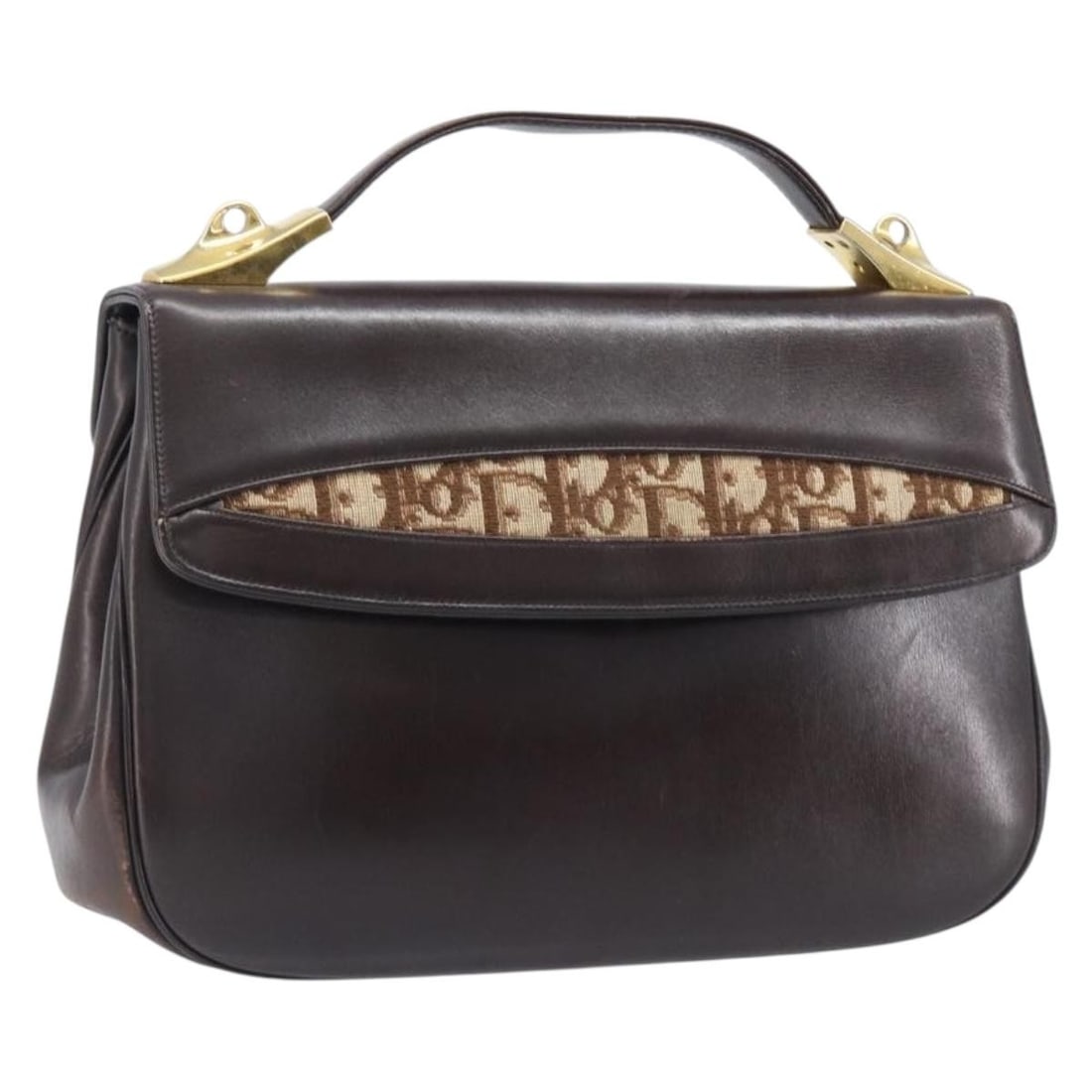 Christian Dior Brown Leather 2way Handbag with Shoulder Strap: Christian Dior Brown Leather 2way Handbag with Shoulder Strap Christian Dior 2-way handbag in brown leather with gold-tone accents. Designed for women, this bag includes a shoulder strap and can be ca