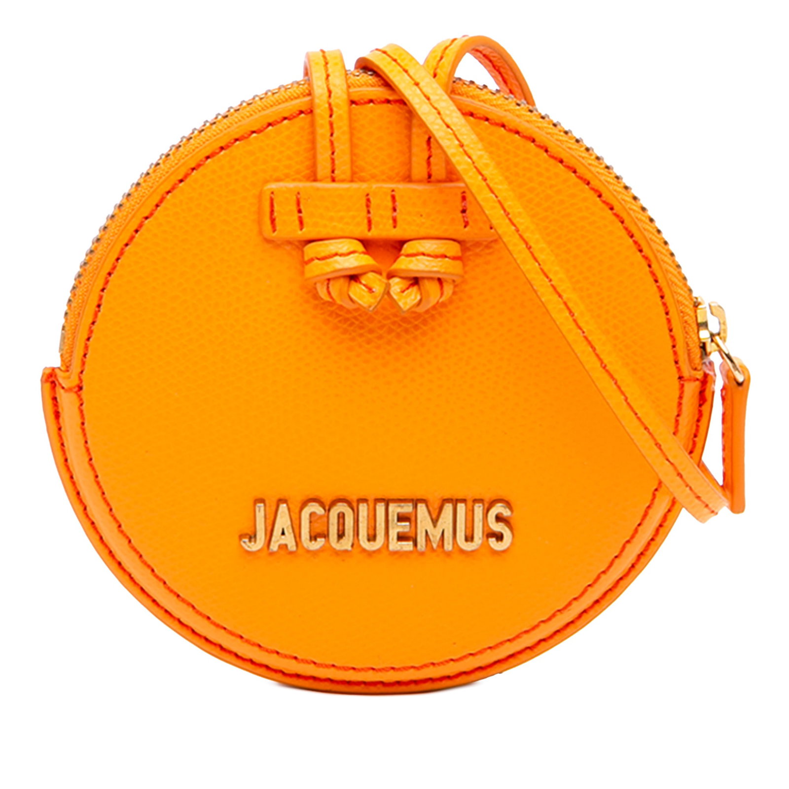 Jacquemus Le Pitchou Leather Crossbody Coin Purse Orange (1 of 6)