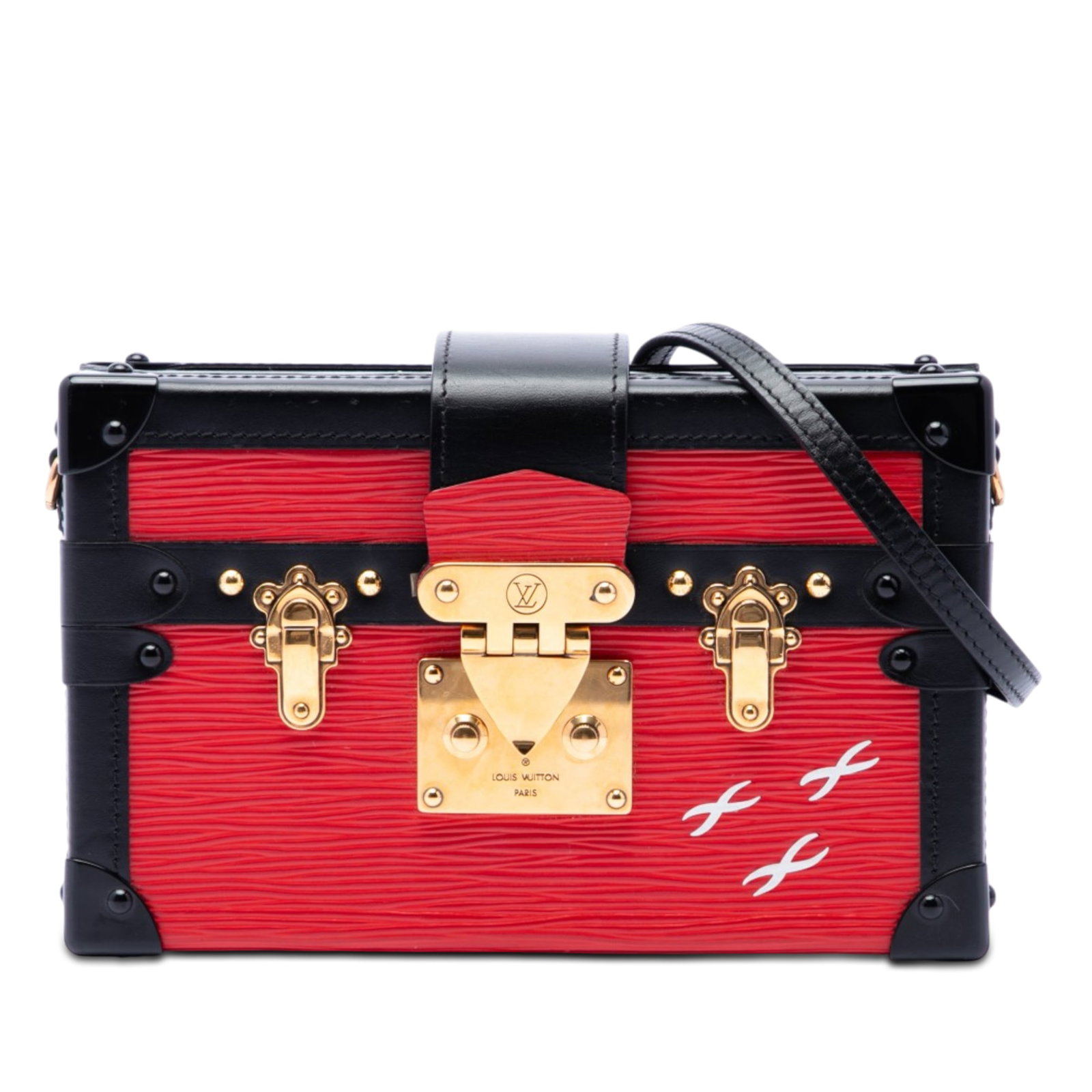 Louis Vuitton Petit Malle Epi Leather Shoulder Bag Red: Louis Vuitton Petit Malle Epi Leather Shoulder Bag Red Louis Vuitton Epi Petit Malle shoulder bag crafted in red Epi leather. This structured bag features a flat leather shoulder strap, an S-lock clos