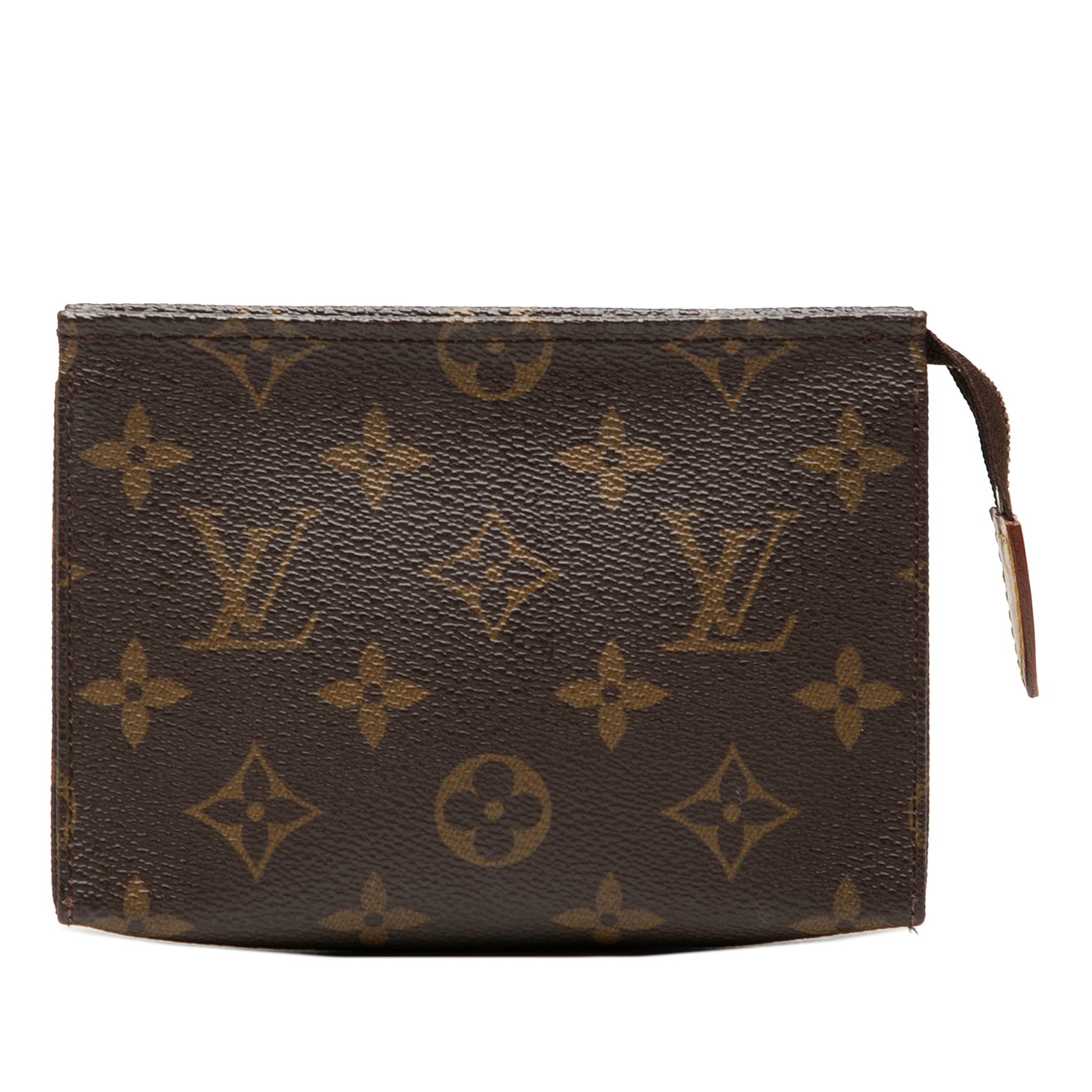 Louis Vuitton Monogram Canvas Toiletry Pouch 15: Louis Vuitton Monogram Canvas Toiletry Pouch 15 Compact Louis Vuitton Monogram Toiletry Pouch 15 crafted with a monogram canvas body and top zip closure. Made in France, this brown pouch shows visible