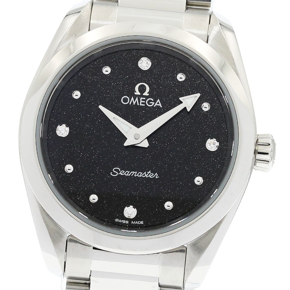 OMEGA Seamaster Aqua Terra 150M 220.10.28.60.51.001 Womens Quartz Watch: OMEGA Seamaster Aqua Terra 150M 220.10.28.60.51.001 Womens Quartz Watch OMEGA Seamaster Aqua Terra 150M women's wristwatch with a black dial and quartz movement. This reference 220.10.28.60.51.001 fea