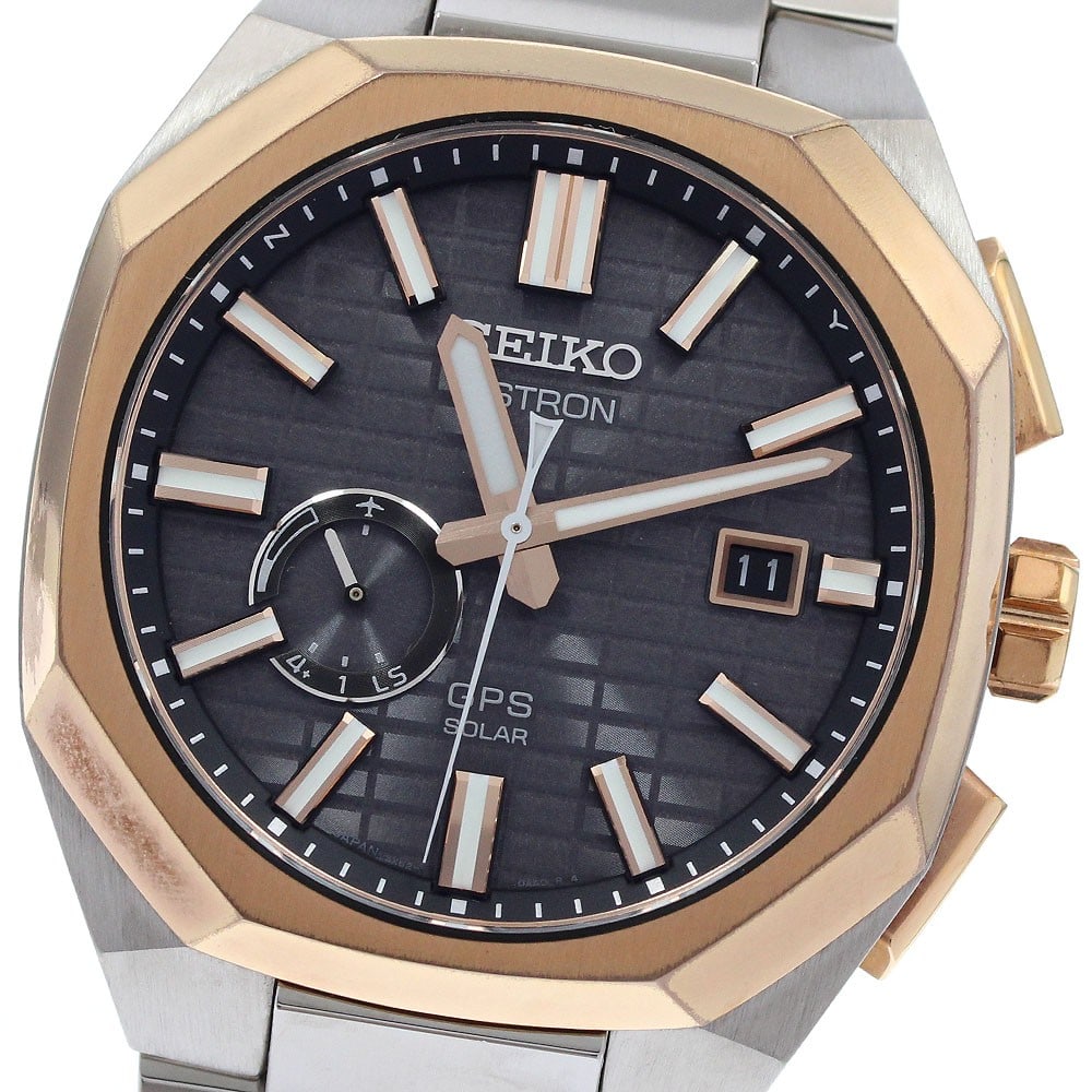 SEIKO Astron Nextar men's titanium solar radio watch SBXD014 3X62-0AA0: SEIKO Astron Nextar men's titanium solar radio watch SBXD014 3X62-0AA0 Seiko Astron Nexter men's wristwatch with a black dial and solar-powered radio-controlled movement. This multifunction watch feat