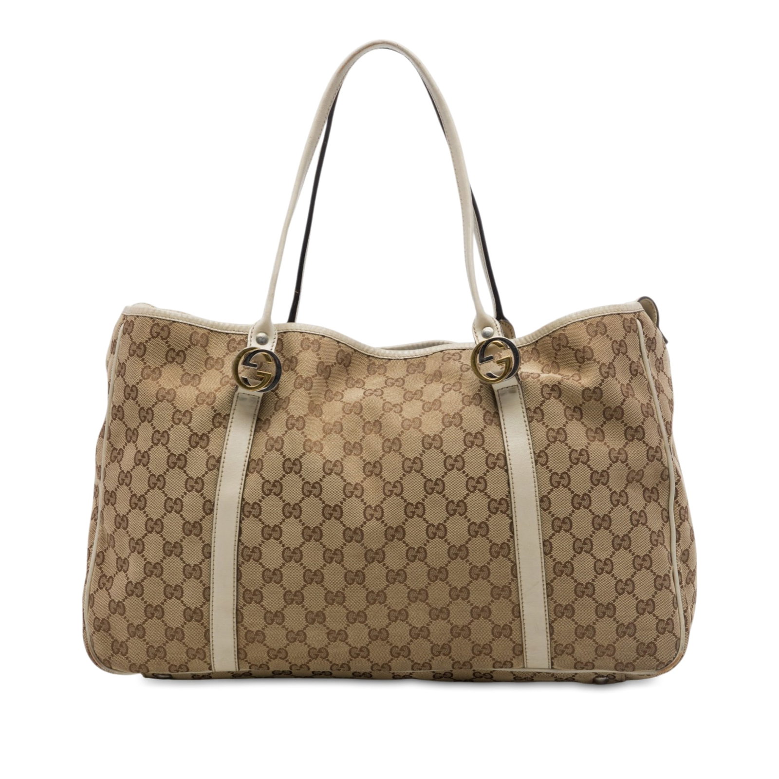 Gucci Twins Tote Large GG Canvas Handbag Beige (1 of 6)