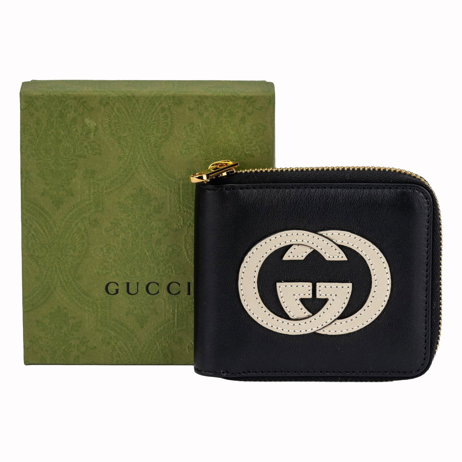Gucci GG Logo Black Zip Around Wallet with Box (1 of 10)
