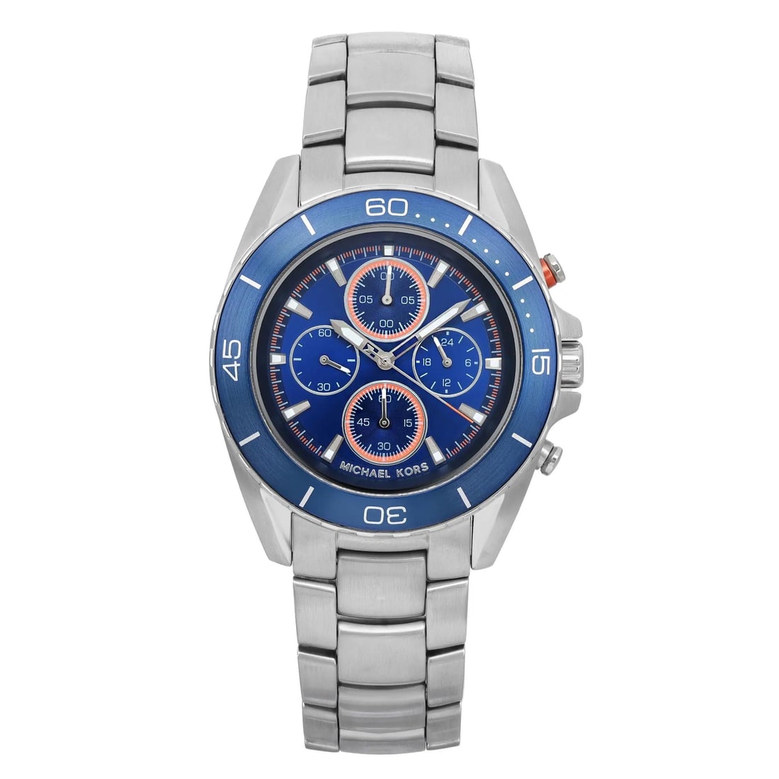 Michael Kors MK8461 Jetmaster mens blue dial steel quartz chronograph watch (1 of 7)