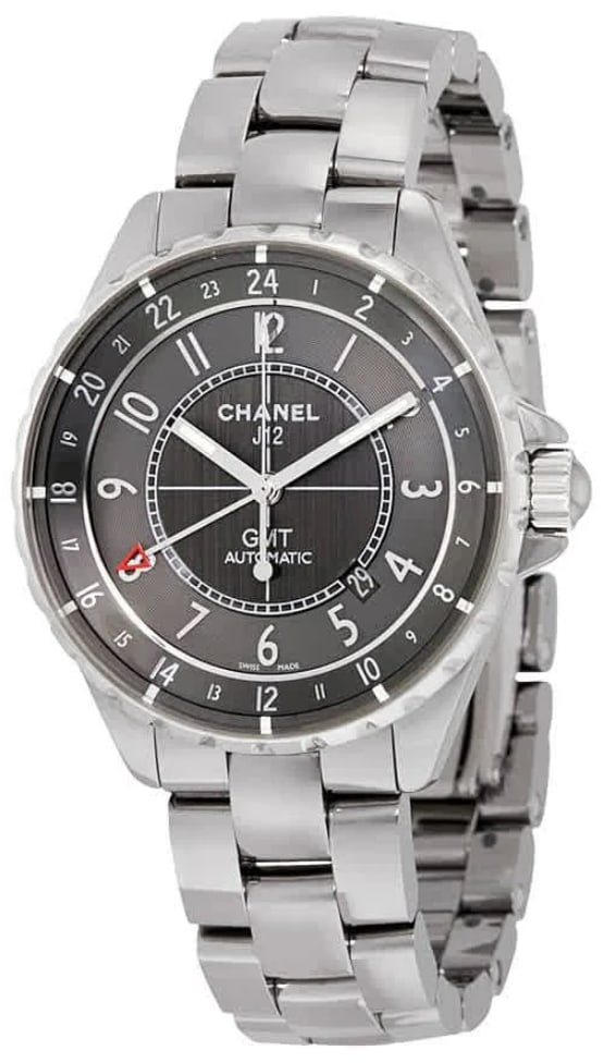 Chanel H3099 J12 Mens Watch Gray Dial Ceramic Bracelet: Chanel H3099 J12 Mens Watch Gray Dial Ceramic Bracelet Chanel J12 wristwatch featuring a gray dial with a ceramic bezel and matching ceramic bracelet. Reference H3099. Specifications Gender: Mens Cate