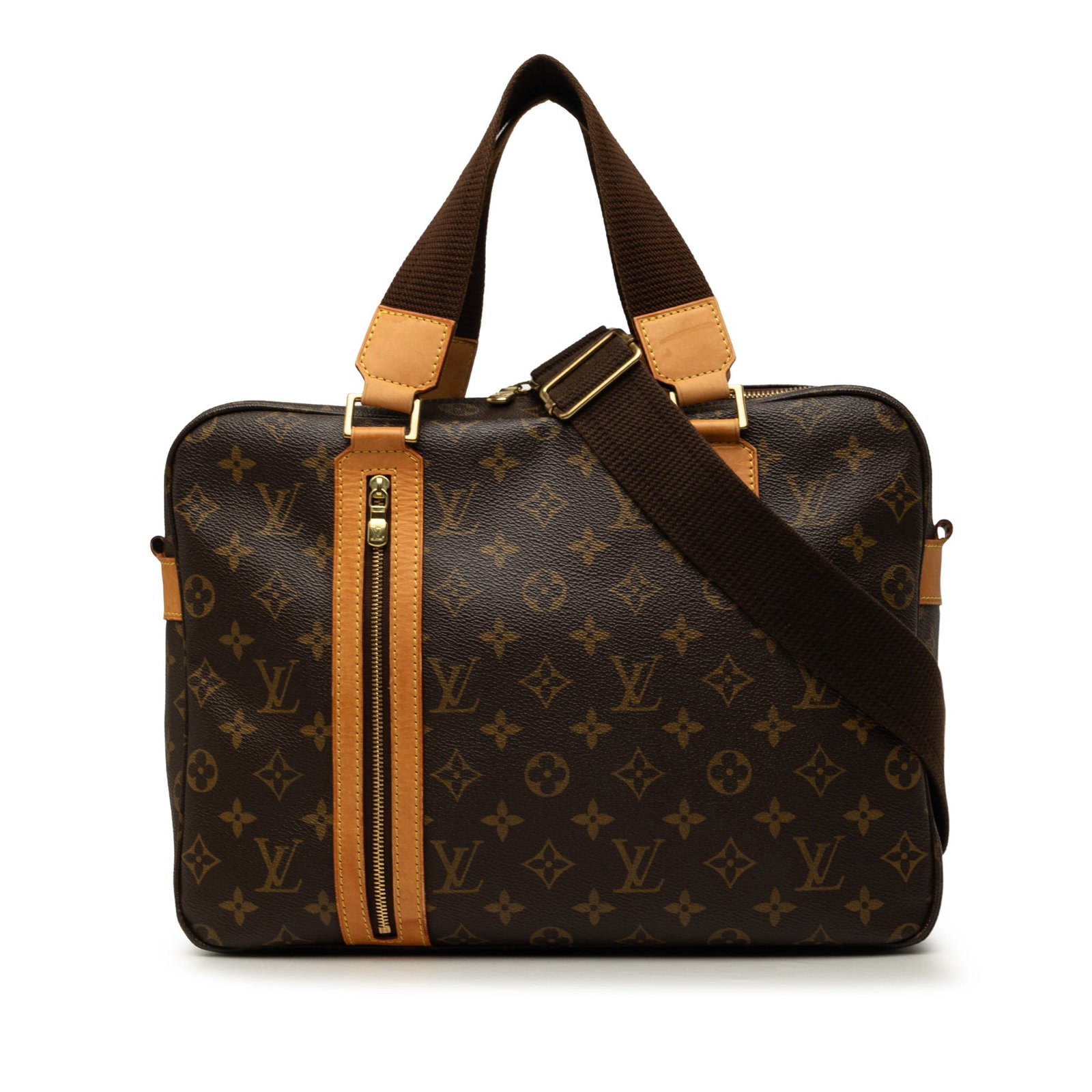 Louis Vuitton Sac Bosphore Monogram Canvas Shoulder Bag: Louis Vuitton Sac Bosphore Monogram Canvas Shoulder Bag Louis Vuitton Sac Bosphore in Monogram canvas with vachetta leather trim. This bag features a front zip pocket, flat handles, an adjustable flat