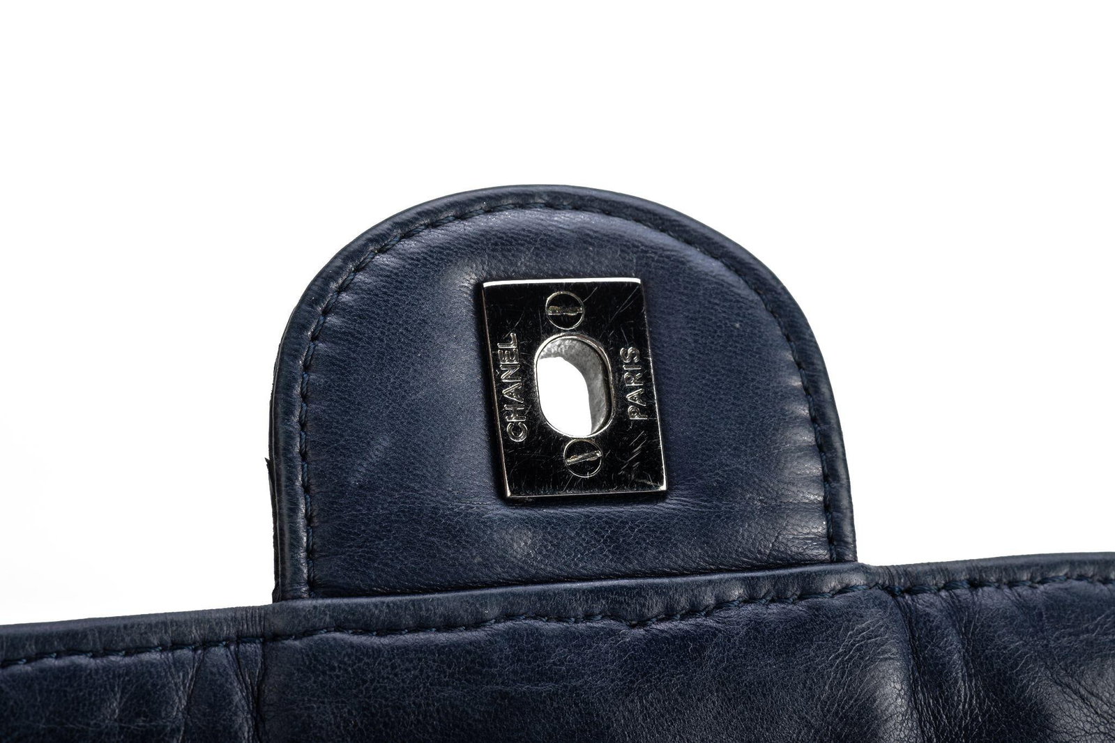 Chanel Maxi Python Bag Navy Blue Collection 11 Authentic - 16