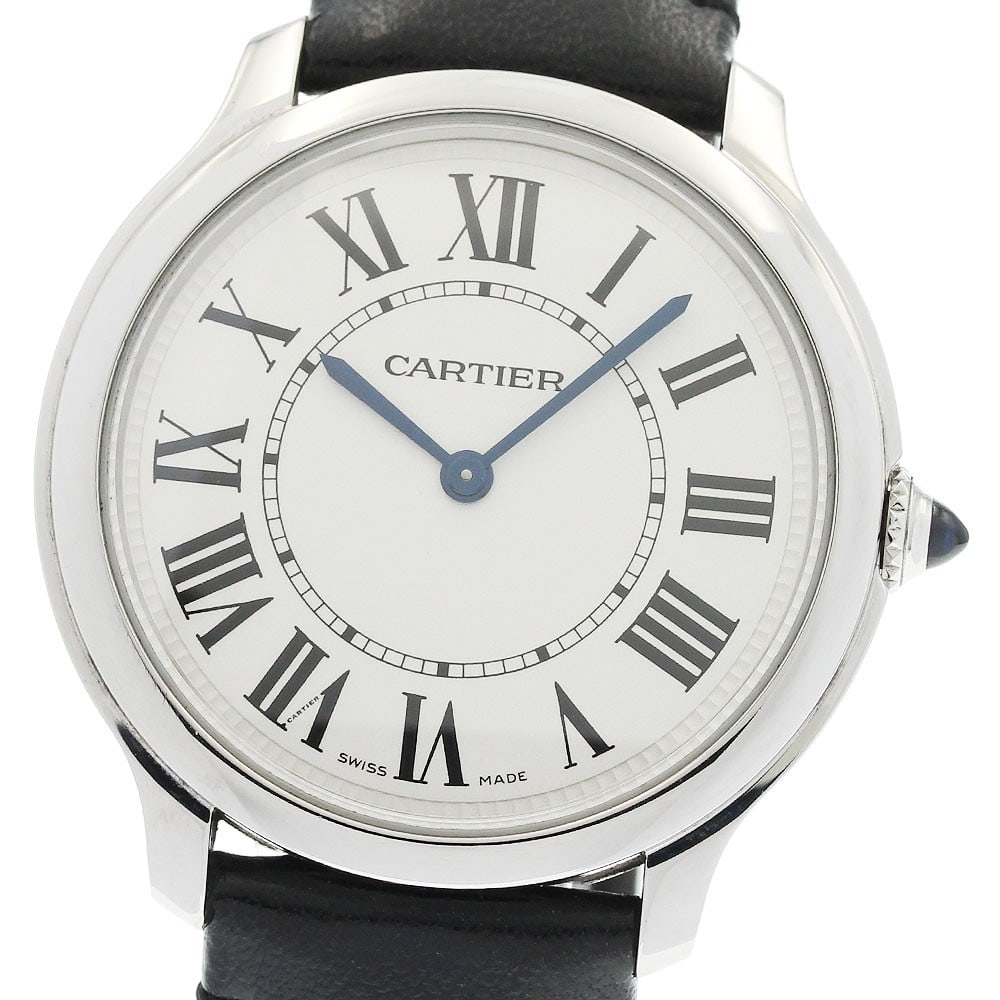 Cartier WSRN0031 Ronde Must 36mm Quartz Men's Wristwatch: Cartier WSRN0031 Ronde Must 36mm Quartz Men's Wristwatch Cartier Ronde Must de Cartier wristwatch with a quartz movement and a silver dial. This men's watch features a stainless steel case and a leath