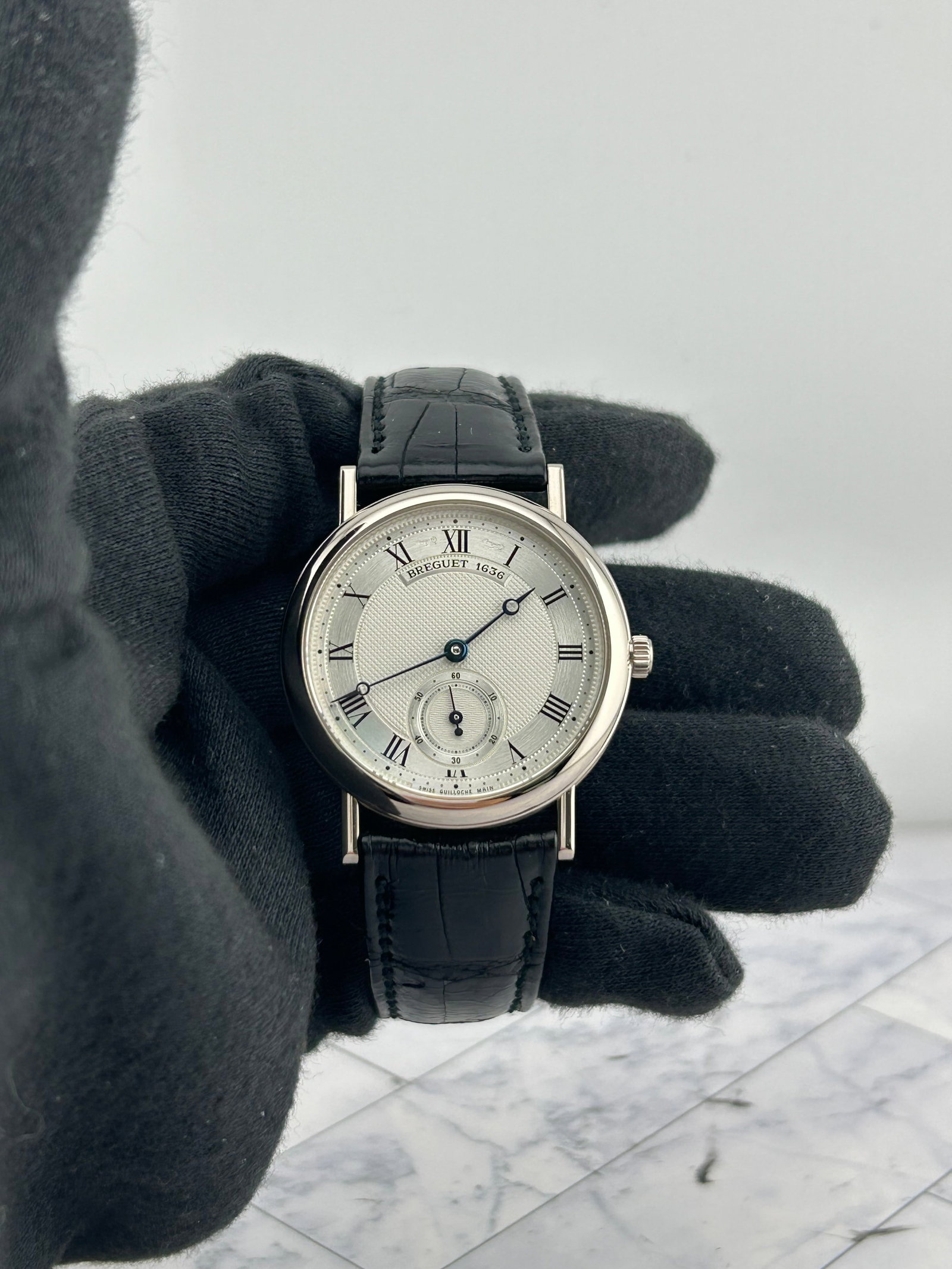 Breguet Classic Mens Watch Ref. 3290BB 12 286 Silver Dial Leather Strap (1 of 7)