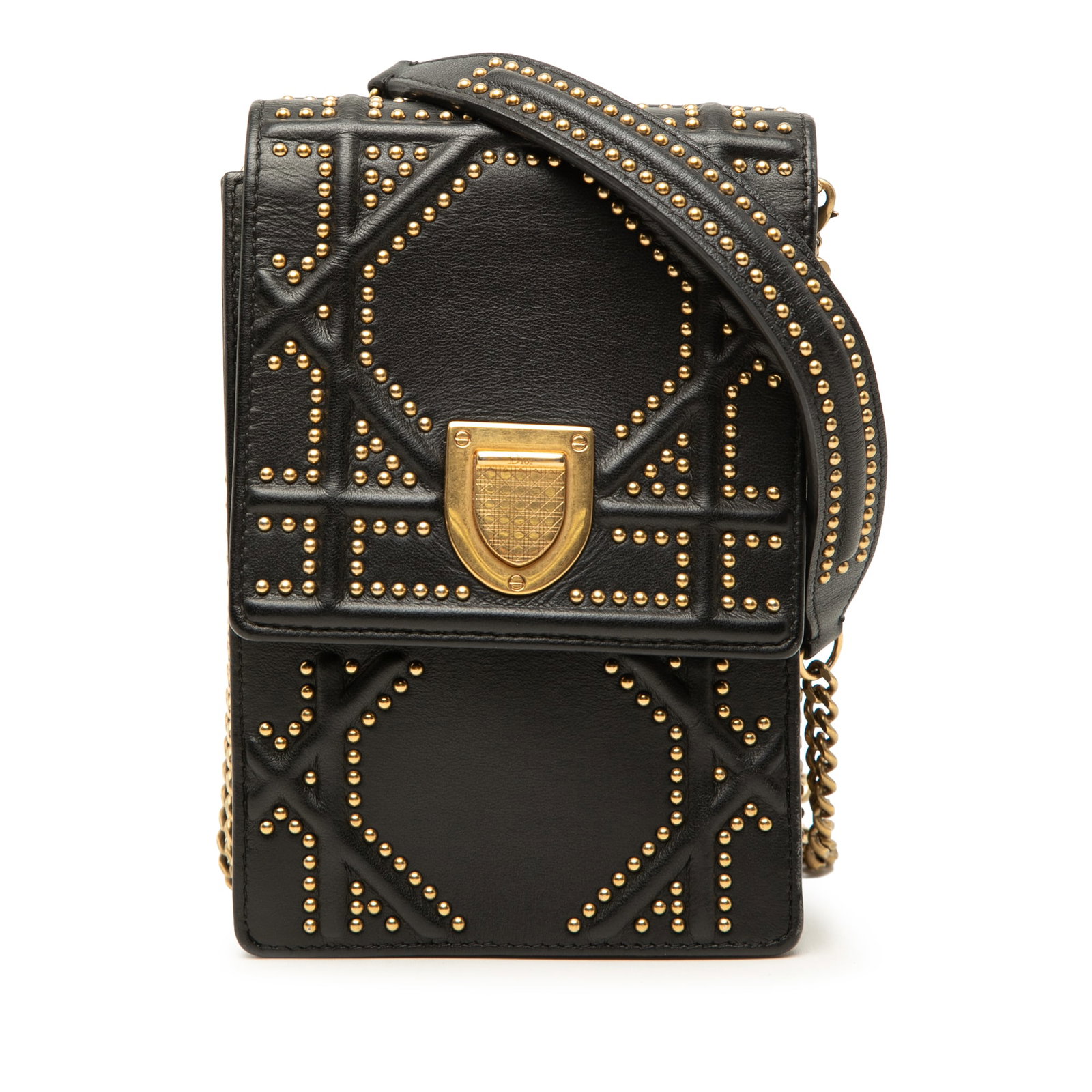 Dior Diorama studded leather crossbody bag black (1 of 6)