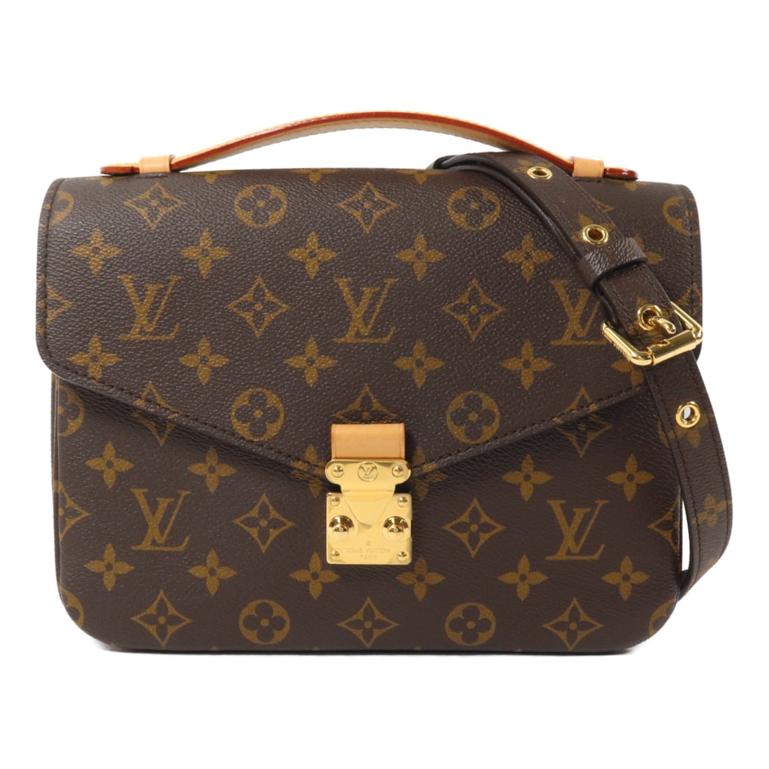 Louis Vuitton M44875 Pochette Metis MM Monogram 2way Shoulder Bag: Louis Vuitton M44875 Pochette Metis MM Monogram 2way Shoulder Bag Louis Vuitton Pochette Metis MM 2-way bag in brown Monogram PVC coated canvas. This women's bag features a top handle and a detachable
