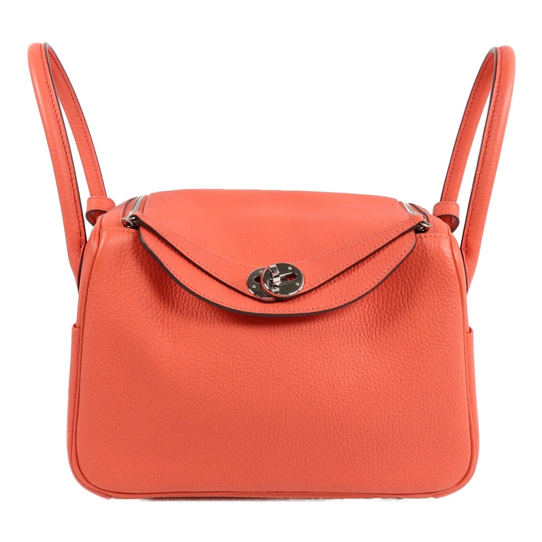 Hermes Lindy 26 Clemence Calfskin 2 Way Shoulder Bag PHW Rose Jaipur: Hermes Lindy 26 Clemence Calfskin 2 Way Shoulder Bag PHW Rose Jaipur Hermes Lindy 26 2-way shoulder handbag in Rose Jaipur Taurillon Clemence and calfskin with palladium-tone hardware. This women's ba