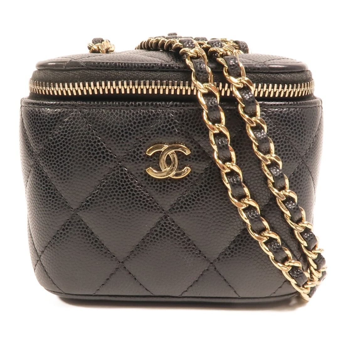CHANEL AP1340 CC Vanity Case Shoulder Bag Black Calfskin (1 of 15)