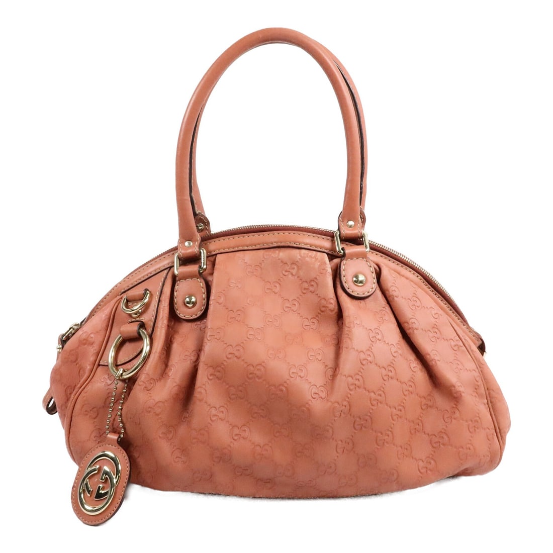 Gucci Sukey 223974 pink calfskin 2 way shoulder bag: Gucci Sukey 223974 pink calfskin 2 way shoulder bag Gucci Sukey 2-way shoulder bag in pink and coral pink calfskin leather. This women's bag features the GG design and includes a shoulder strap and br