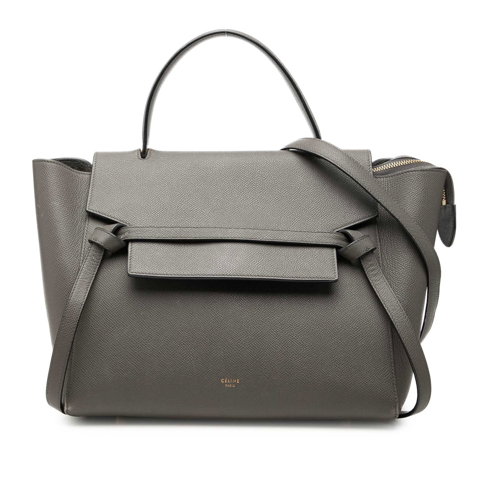 Celine Mini Belt Bag Gray Grained Calfskin Leather (1 of 7)