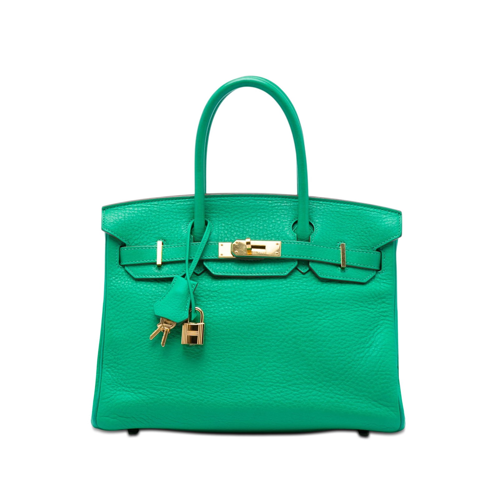 Hermes Birkin Retourne 30 Clemence Leather Bambou Bag: Hermes Birkin Retourne 30 Clemence Leather Bambou Bag Hermes Clemence Birkin Retourne 30 in Bambou features a Clemence leather body, rolled leather handles, a front flap with twist-lock closure, and a